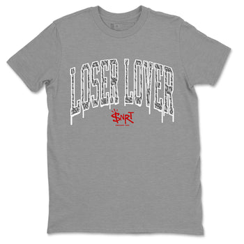 Air Jordan 3 White Cement Sneaker Match Tees Loser Lover Letter Sneaker Tees Air Jordan 3 Retro White Cement Sneaker Release Tees Unisex Shirts Heather Grey 2