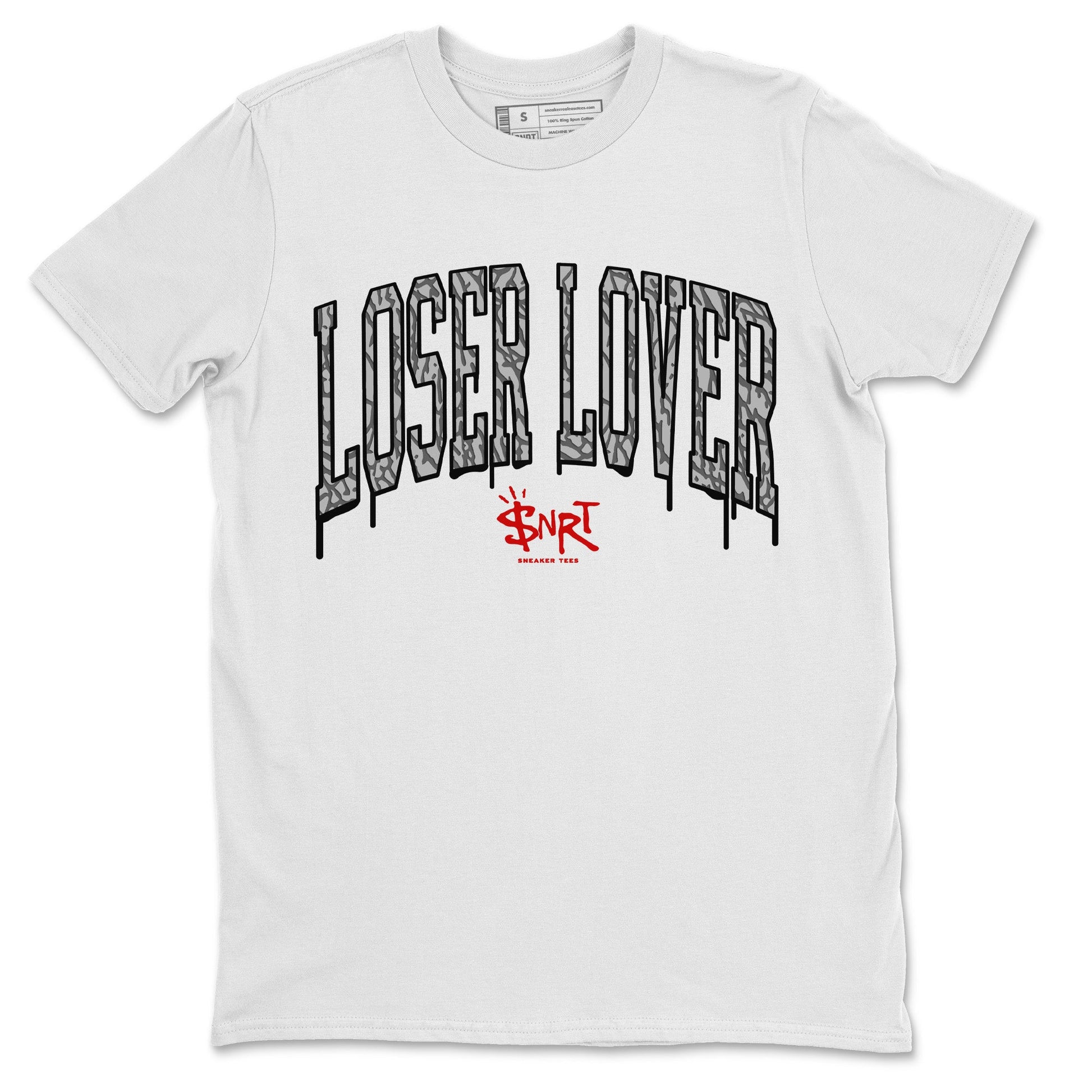 Air Jordan 3 White Cement Sneaker Match Tees Loser Lover Letter Sneaker Tees Air Jordan 3 Retro White Cement Sneaker Release Tees Unisex Shirts White 2
