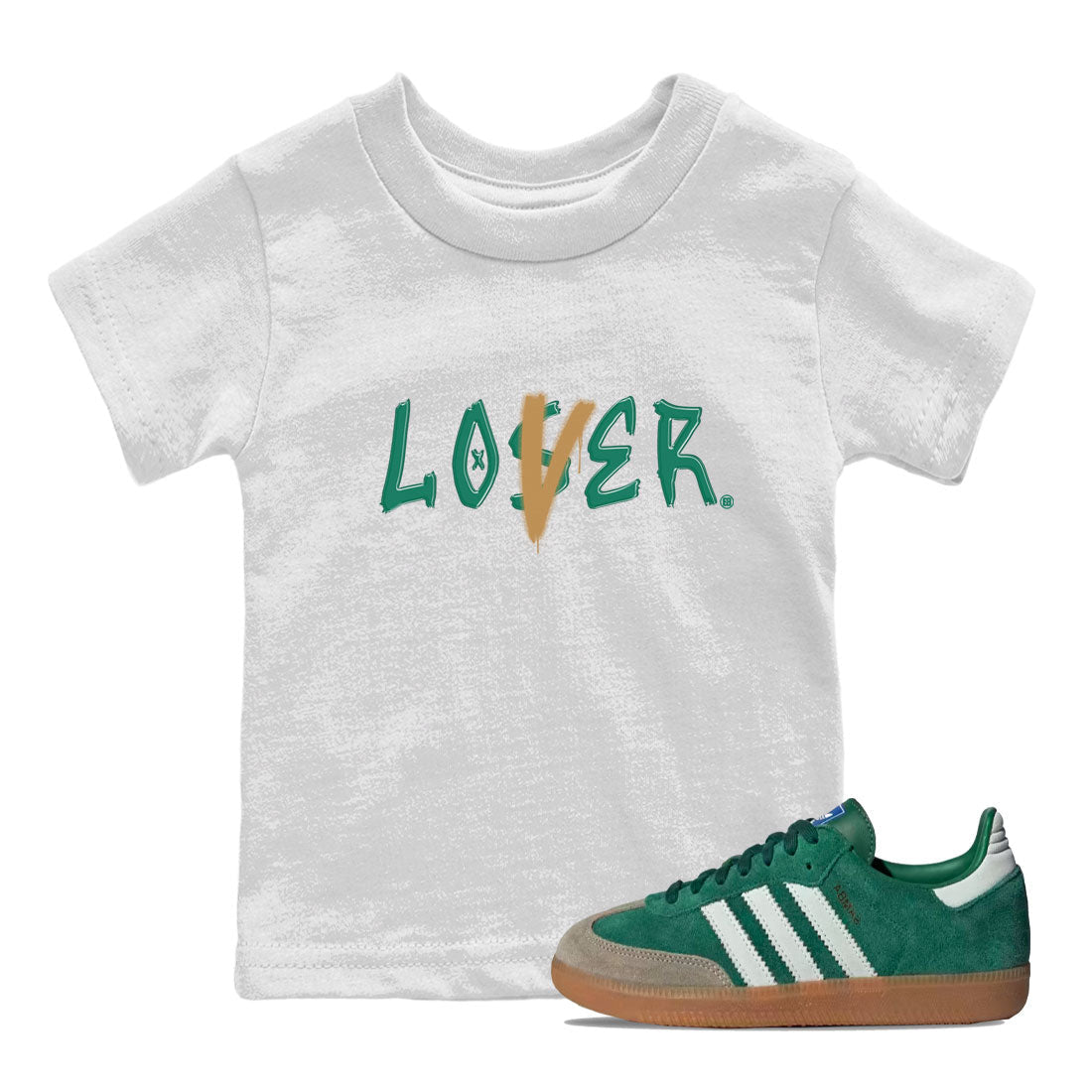 Adidas Samba OG Collegiate Green Gum shirt to match jordans Loser Lover sneaker tees Samba Collegiate Green Gum SNRT Sneaker Release Tees Crew Neck T-ShirtBaby Toddler White 1 T-Shirt