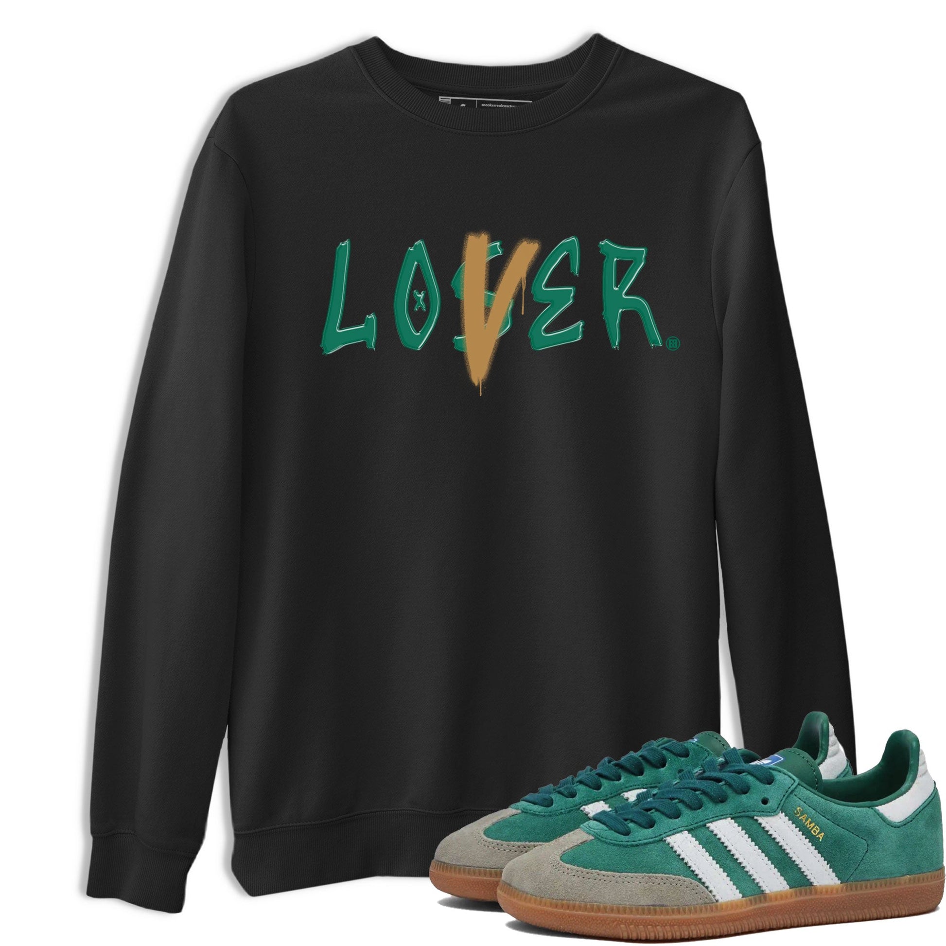 Adidas Samba OG Collegiate Green Gum shirt to match jordans Loser Lover sneaker tees Samba Collegiate Green Gum SNRT Sneaker Release Tees Crew Neck T-ShirtUnisex Black 1 T-Shirt