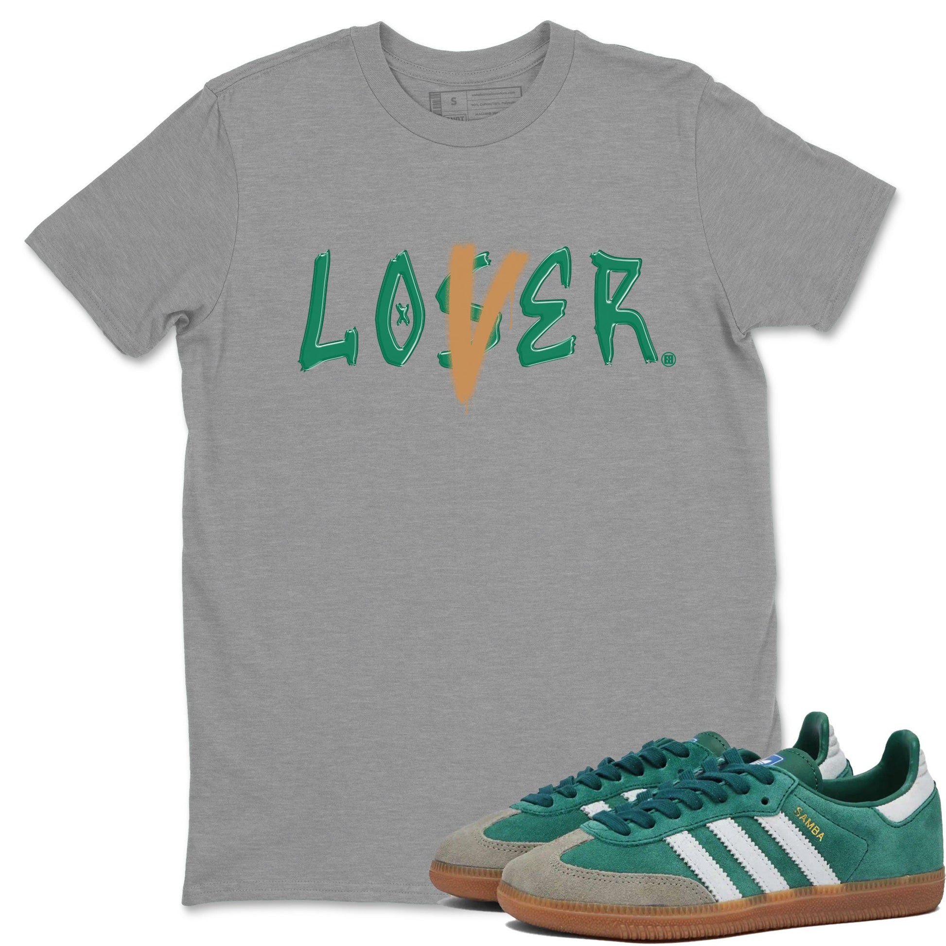 Adidas Samba OG Collegiate Green Gum shirt to match jordans Loser Lover sneaker tees Samba Collegiate Green Gum SNRT Sneaker Release Tees Crew Neck T-ShirtUnisex Heather Grey 1 T-Shirt