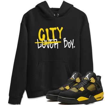 Air Jordan 4 Thunder Sneaker Match Tees Loser X City Boy Sneaker Tees Air Jordan 4 Retro Thunder Tee Unisex Shirts Black 1
