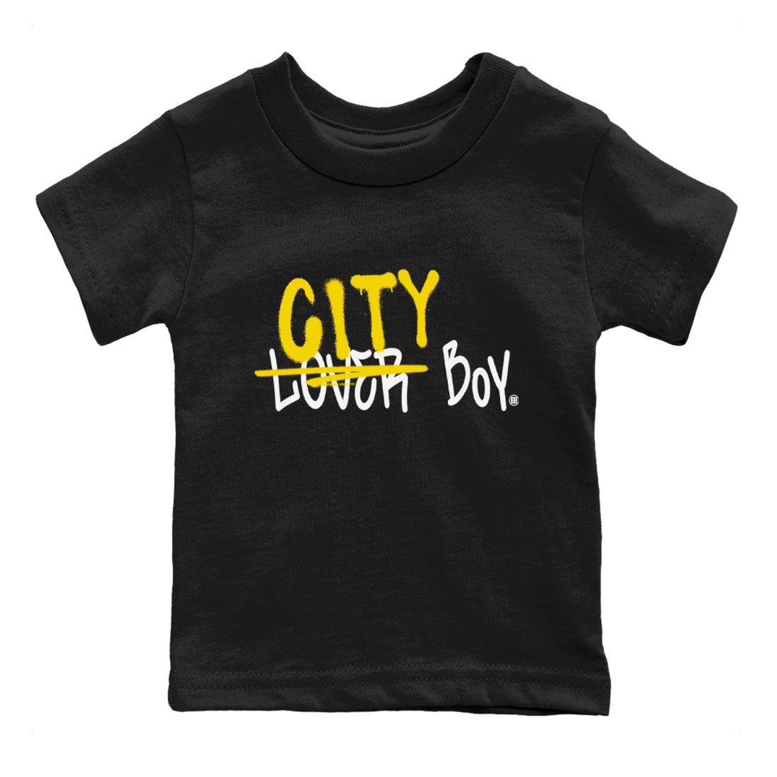 Air Jordan 4 Thunder Sneaker Match Tees Loser X City Boy Sneaker Tees Air Jordan 4 Retro Thunder Tee Kids Shirts Black 2
