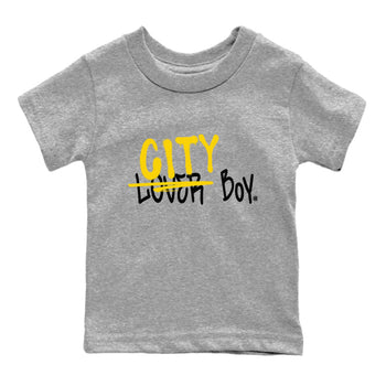 Air Jordan 4 Thunder Sneaker Match Tees Loser X City Boy Sneaker Tees Air Jordan 4 Retro Thunder Tee Kids Shirts Heather Grey 2
