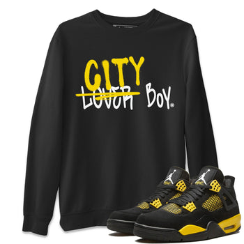 Air Jordan 4 Thunder Sneaker Match Tees Loser X City Boy Sneaker Tees Air Jordan 4 Retro Thunder Tee Unisex Shirts Black 1