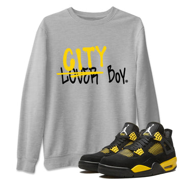 Air Jordan 4 Thunder Sneaker Match Tees Loser X City Boy Sneaker Tees Air Jordan 4 Retro Thunder Tee Unisex Shirts Heather Grey 1