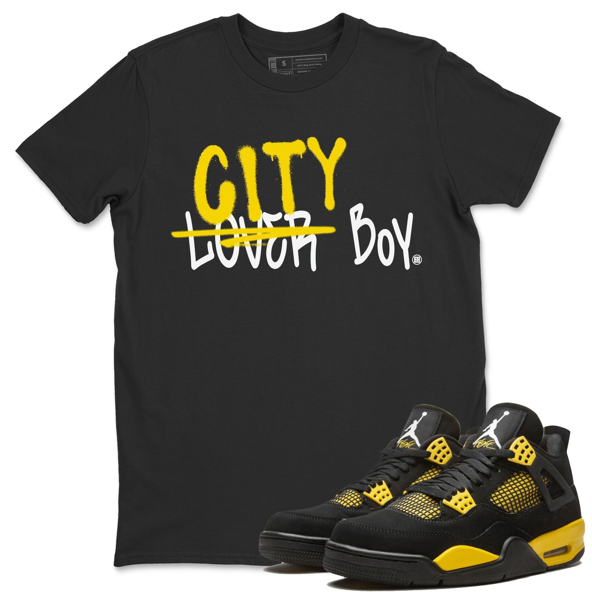 jordan 4 yellow and black shirt