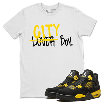 Air Jordan 4 Thunder Sneaker Match Tees Loser X City Boy Sneaker Tees Air Jordan 4 Retro Thunder Tee Unisex Shirts White 1