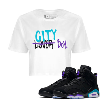AJ6 Aqua Sneaker Match Tees Loser X City Boy Sneaker Tees Air Jordan 6 Aqua Sneaker Release Tees Women's Shirts White 1