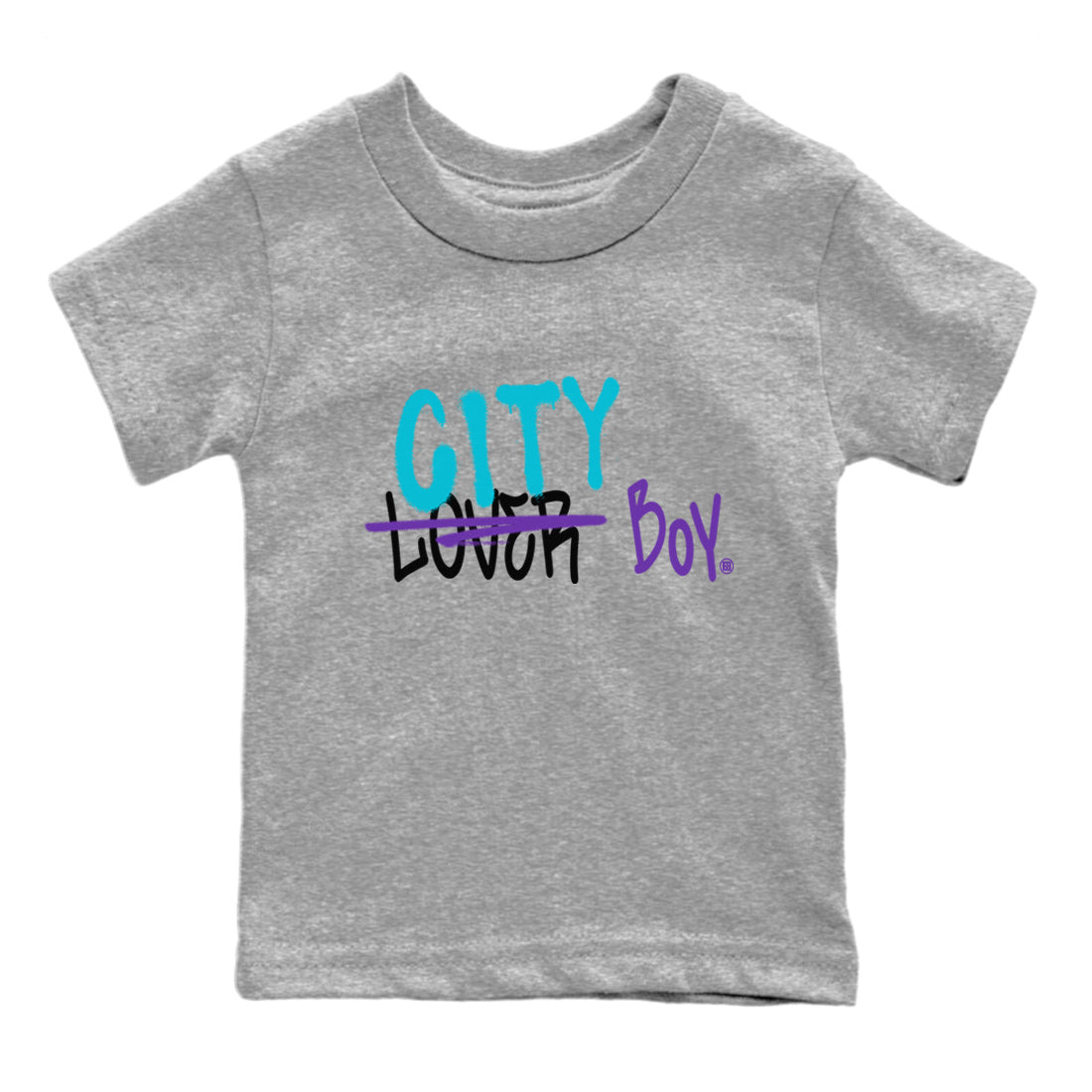 AJ6 Aqua Sneaker Match Tees Loser X City Boy Sneaker Tees Air Jordan 6 Aqua Sneaker Release Tees Kids Shirts Heather Grey 2