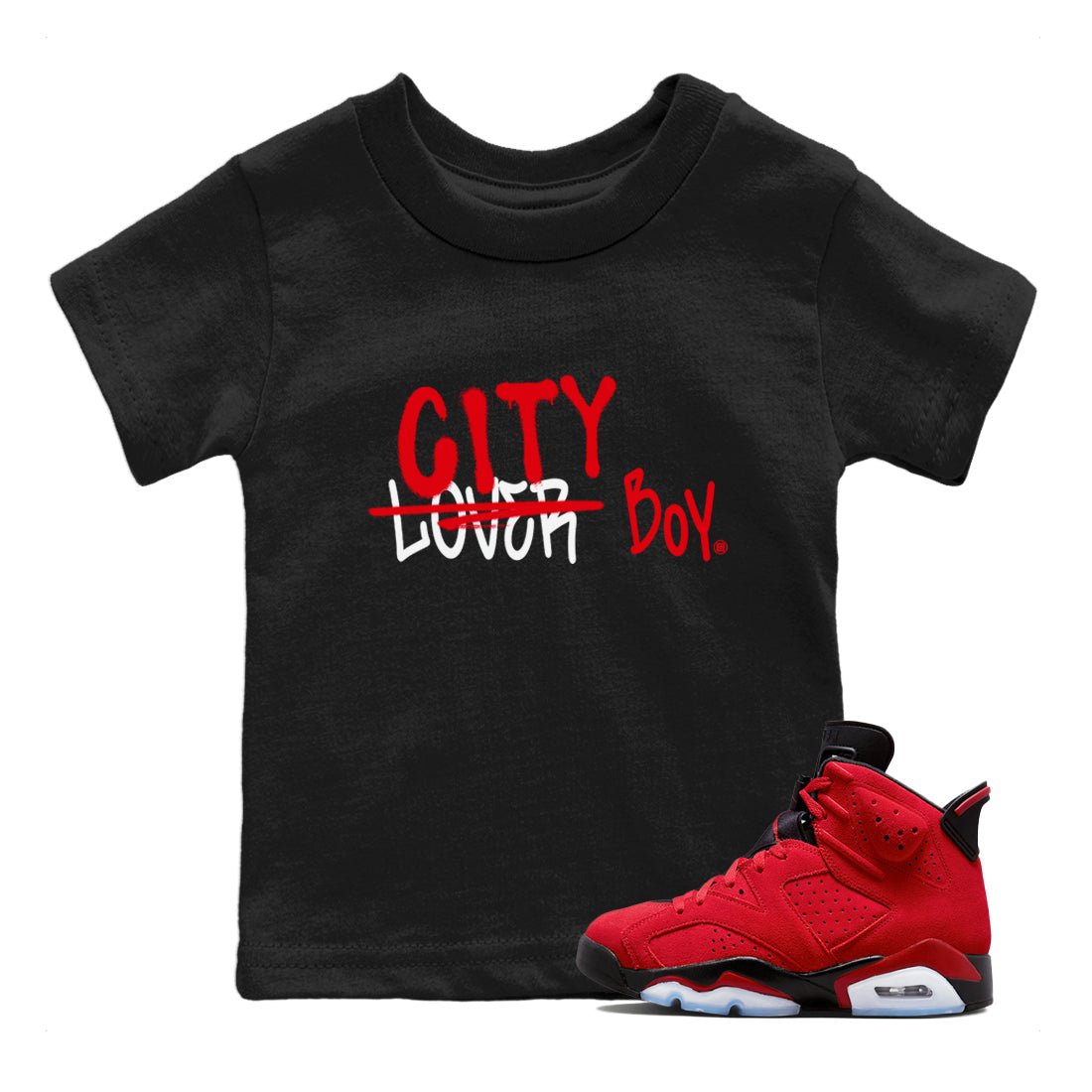 Air Jordan 6 Toro Bravo Sneaker Match Tees Loser X City Boy Sneaker Tees Air Jordan 6 Toro Tees Kids Shirts Black 1