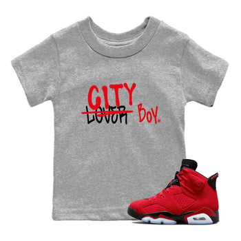 Air Jordan 6 Toro Bravo Sneaker Match Tees Loser X City Boy Sneaker Tees Air Jordan 6 Toro Tees Kids Shirts Heather Grey 1