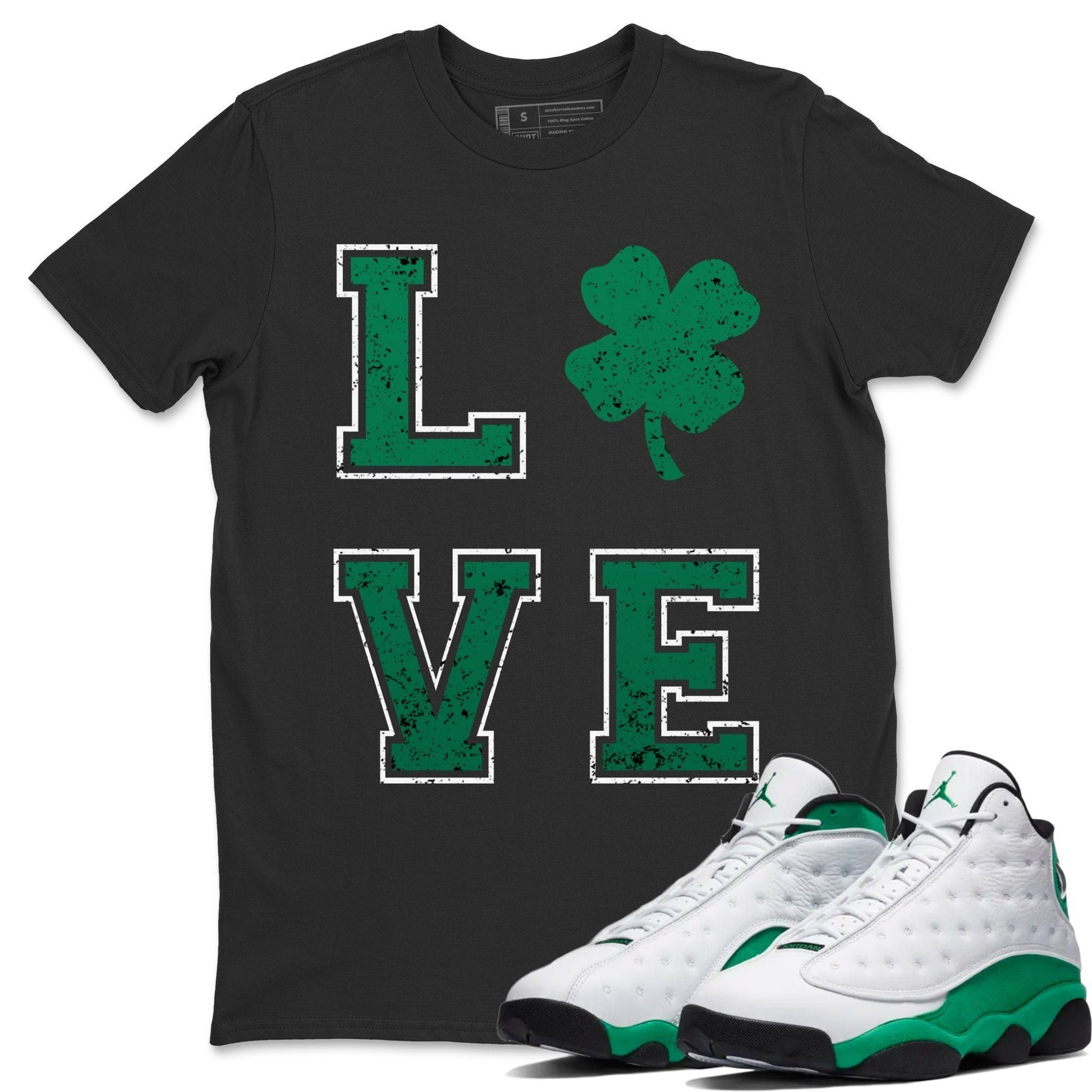 Jordan 13 Lucky Green Sneaker Match Tees LOVE Sneaker Tees Jordan 13 Lucky Green Sneaker Release Tees Unisex Shirts