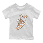 Air Jordan 1 High OG WMNS Praline shirt to match jordans Love Birds sneaker tees Air Jordan 1 Praline SNRT Sneaker Release Tees Baby Toddler White 2 T-Shirt