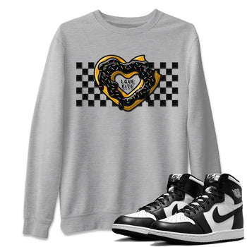 Air Jordan 1 Black White Sneaker Match Tees Love Bite Sneaker Tees Air Jordan 1 Black White Sneaker Release Tees Unisex Shirts