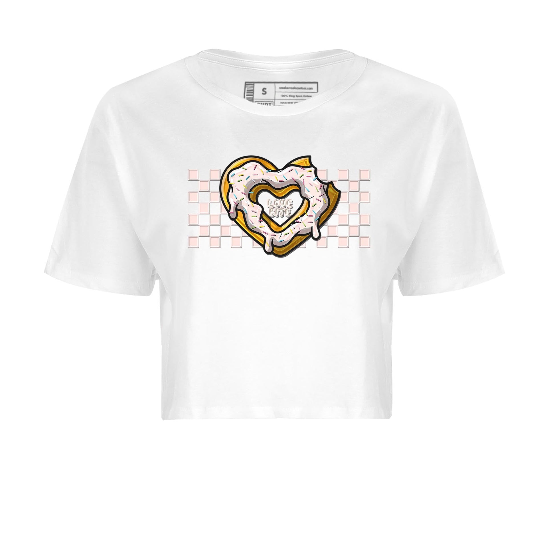 Air Jordan 1 Washed Pink Sneaker Match Tees Love Bite Sneaker Tees AJ1 Washed Pink Sneaker Release Tees Women's Shirts White 2