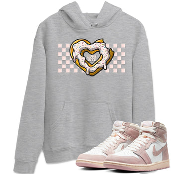 Air Jordan 1 Washed Pink Sneaker Match Tees Love Bite Sneaker Tees AJ1 Washed Pink Sneaker Release Tees Unisex Shirts Heather Grey 1