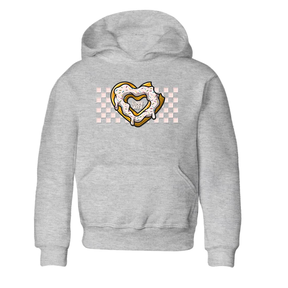 Air Jordan 1 Washed Pink Sneaker Match Tees Love Bite Sneaker Tees AJ1 Washed Pink Sneaker Release Tees Kids Shirts Heather Grey 2