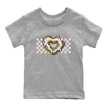 Air Jordan 1 Washed Pink Sneaker Match Tees Love Bite Sneaker Tees AJ1 Washed Pink Sneaker Release Tees Kids Shirts Heather Grey 2