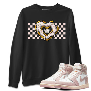 Air Jordan 1 Washed Pink Love Bite Crew Neck Sneaker Tees AJ1 Washed Pink Sneaker T-Shirts Size Chart