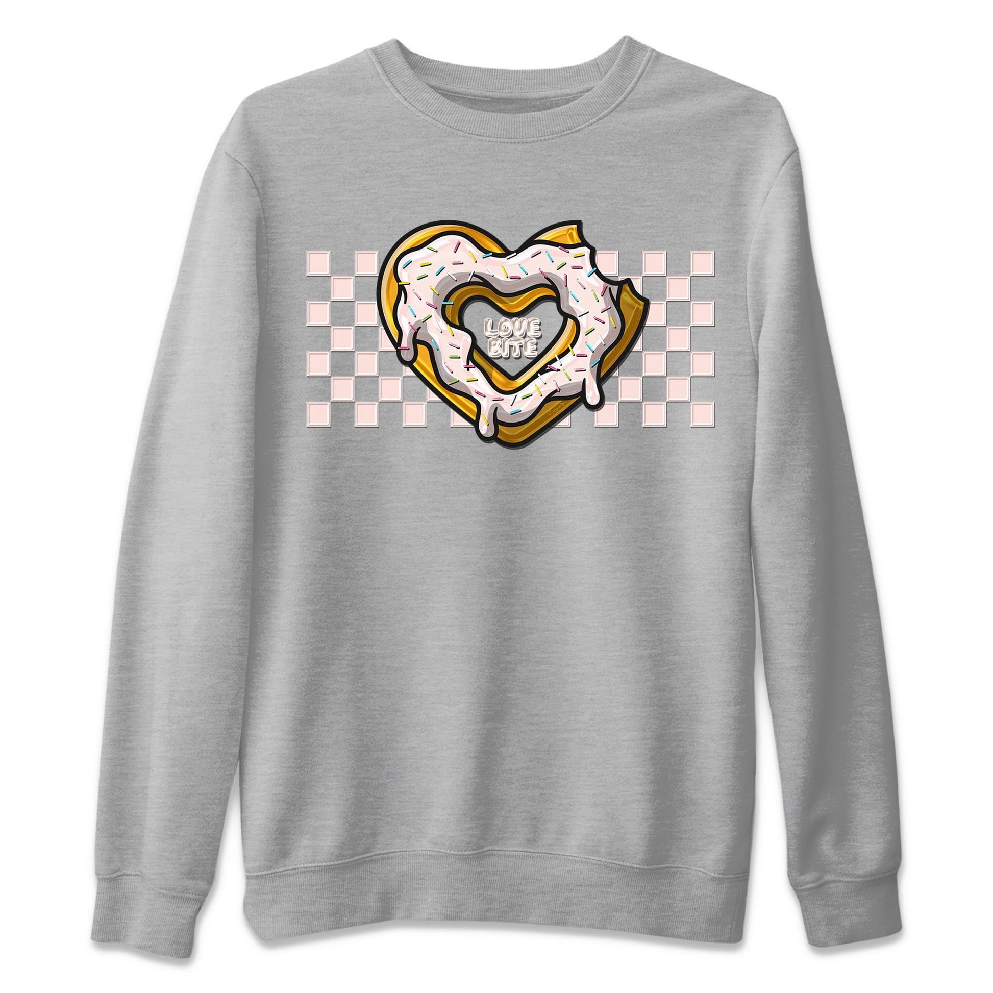 Air Jordan 1 Washed Pink Sneaker Match Tees Love Bite Sneaker Tees AJ1 Washed Pink Sneaker Release Tees Unisex Shirts Heather Grey 2