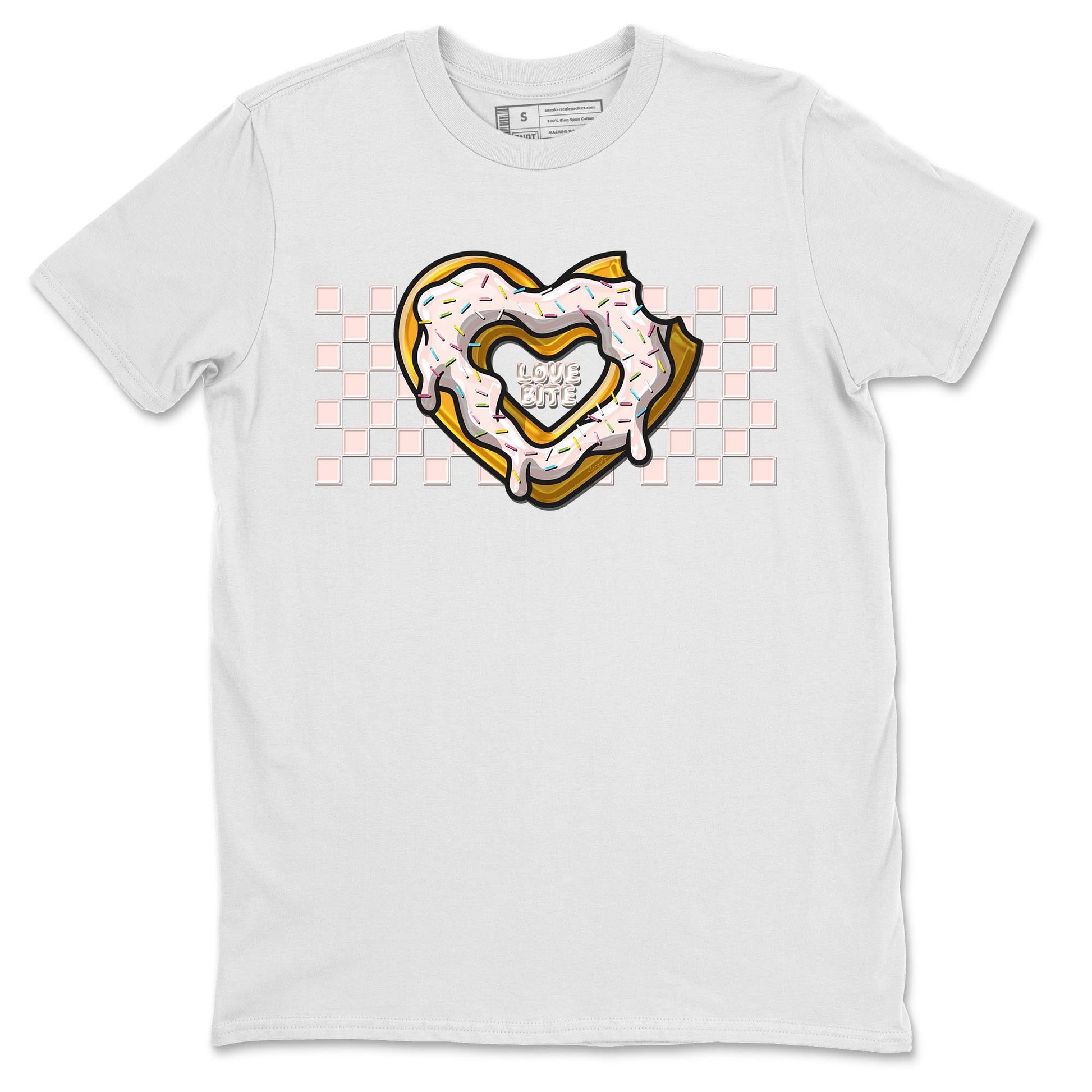 Air Jordan 1 Washed Pink Sneaker Match Tees Love Bite Sneaker Tees AJ1 Washed Pink Sneaker Release Tees Unisex Shirts White 2