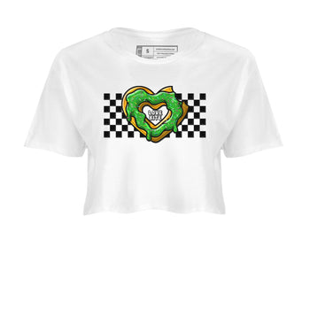 5s Lucky Green shirt to match jordans Love Bite sneaker tees Air Jordan 5 Lucky Green SNRT Sneaker Release Tees White 2 crop length shirt