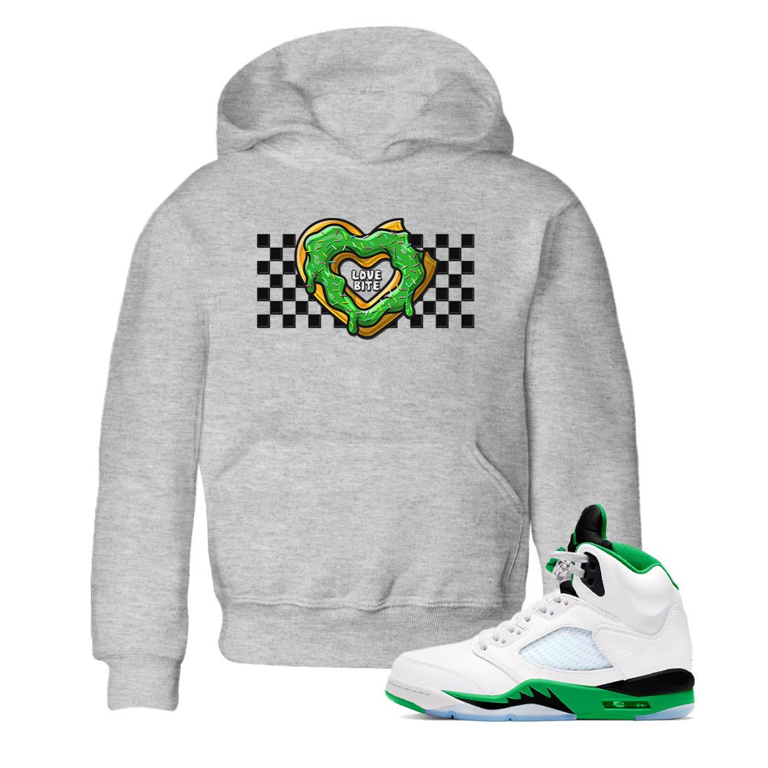 5s Lucky Green shirt to match jordans Love Bite sneaker tees Air Jordan 5 Lucky Green SNRT sneaker release tees baby toddler Heather Grey 1 cotton Shirt