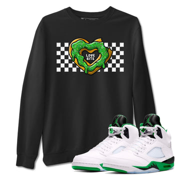 5s Lucky Green shirt to match jordans Love Bite sneaker tees Air Jordan 5 Lucky Green SNRT Sneaker Release Tees unisex cotton Black 1 crew neck shirt
