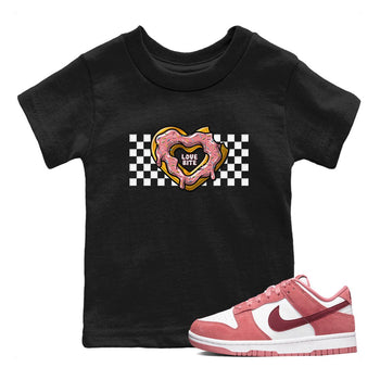 Dunk Valentine's Day shirt to match jordans Love Bite sneaker tees Dunks Valentine's Day SNRT sneaker release tees baby toddler Black 1 cotton Shirt
