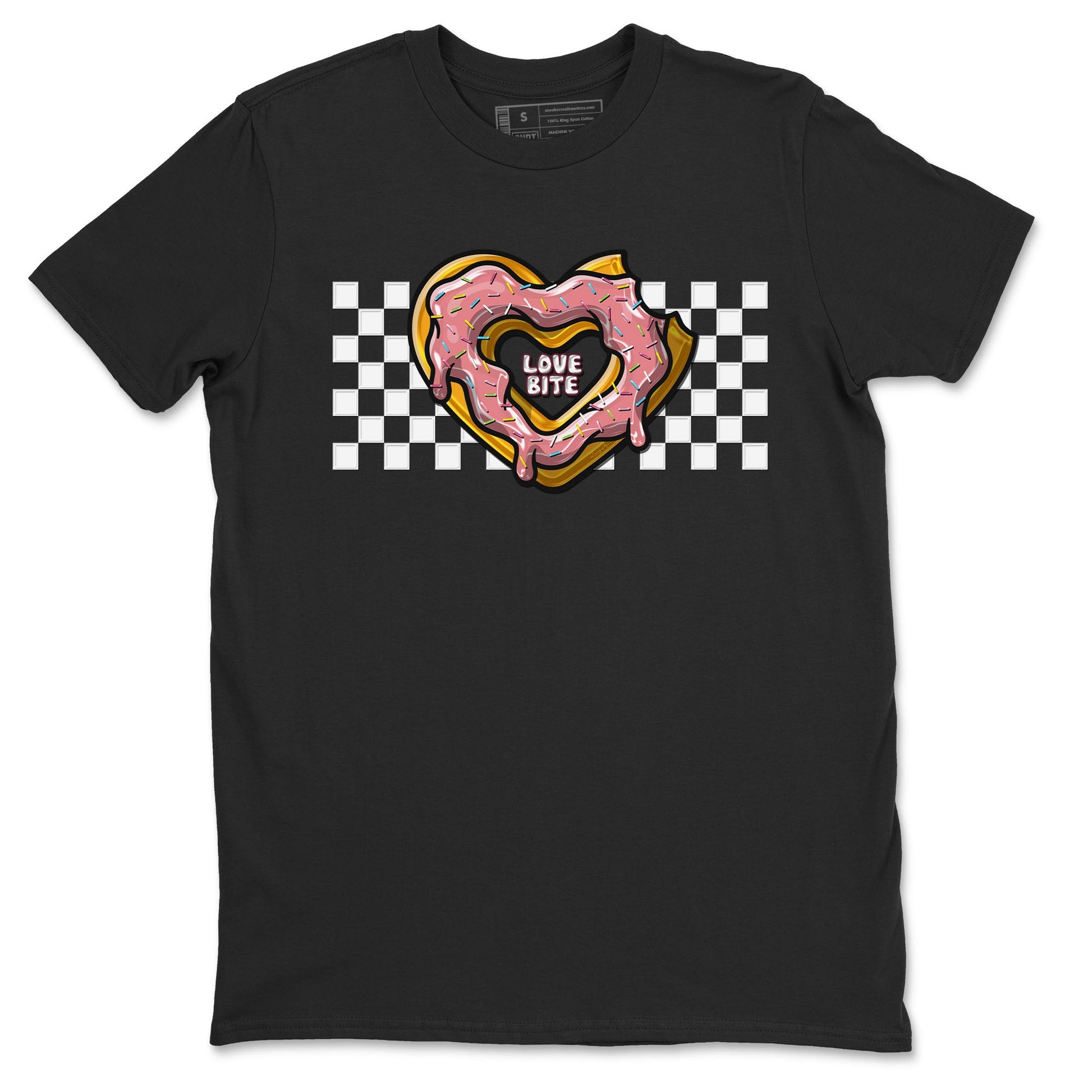 Dunk Valentine's Day shirt to match jordans Love Bite sneaker tees Dunks Valentine's Day SNRT sneaker Release Tees unisex cotton Black 2 crew neck shirt