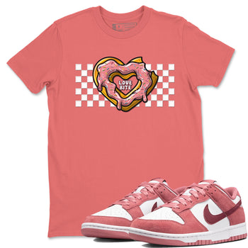 Dunk Valentine's Day shirt to match jordans Love Bite sneaker tees Dunks Valentine's Day SNRT sneaker Release Tees unisex cotton Coral 1 crew neck shirt
