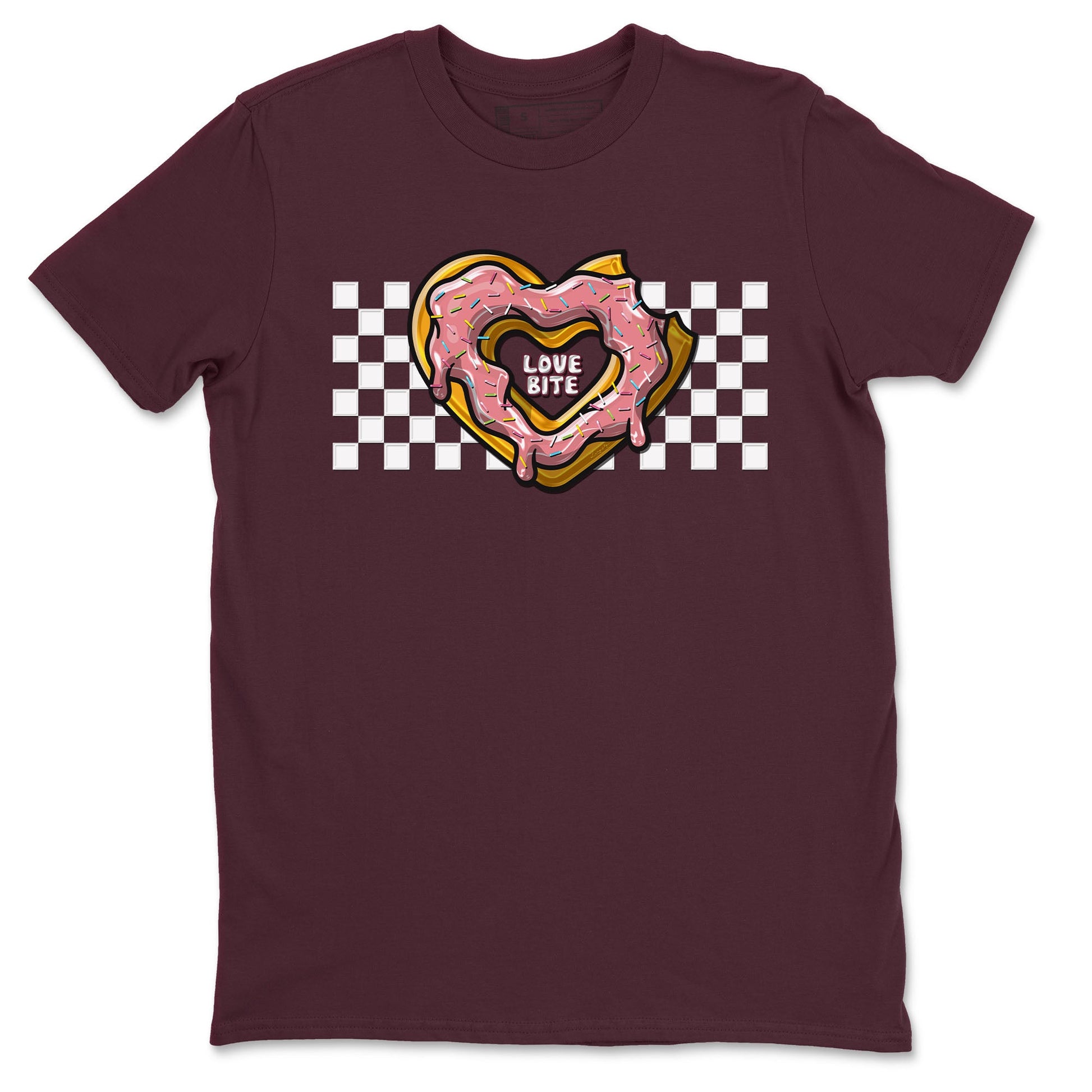 Dunk Valentine's Day shirt to match jordans Love Bite sneaker tees Dunks Valentine's Day SNRT sneaker Release Tees unisex cotton Maroon 2 crew neck shirt