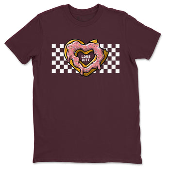 Dunk Valentine's Day shirt to match jordans Love Bite sneaker tees Dunks Valentine's Day SNRT sneaker Release Tees unisex cotton Maroon 2 crew neck shirt