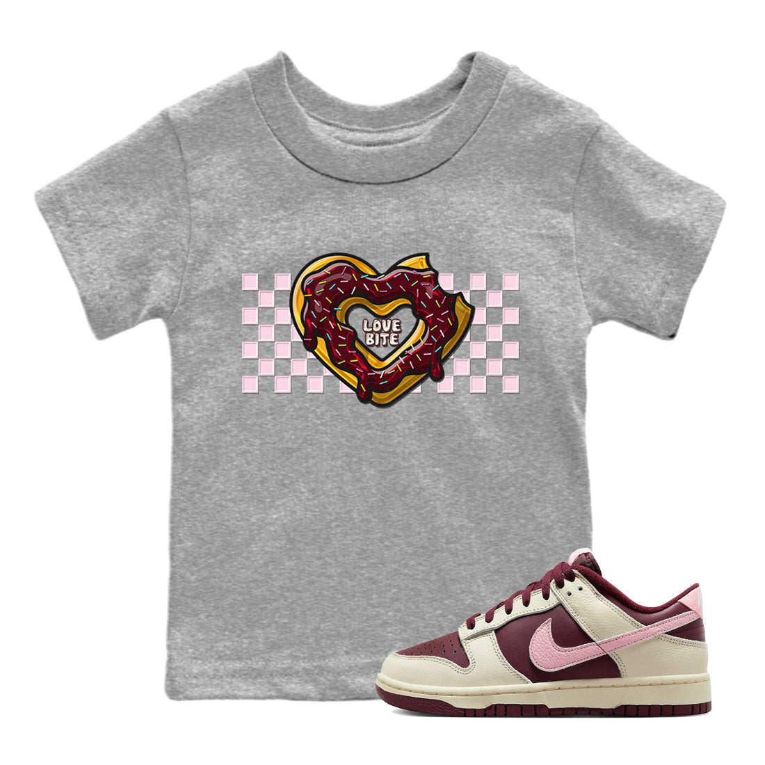 Dunk Valentines Day Sneaker Match Tees Love Bite Sneaker Tees Nike Dunk Valentine's Day Sneaker SNRT Sneaker Tees Kids Shirts