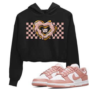 Nike Dunks Low Rose Whisper shirt to match jordans Love Bite sneaker tees Nike Dunk Rose Whisper SNRT Sneaker Release Tees Black 1 Crop T-Shirt