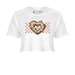 Nike Dunks Low Rose Whisper shirt to match jordans Love Bite sneaker tees Nike Dunk Rose Whisper SNRT Sneaker Release Tees White 2 Crop T-Shirt