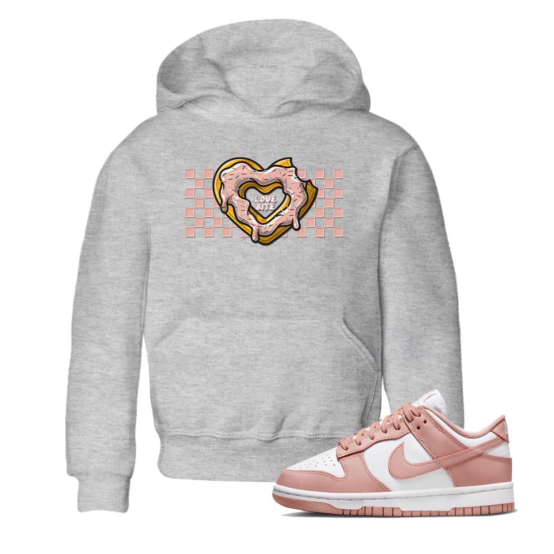 Nike Dunks Low Rose Whisper shirt to match jordans Love Bite sneaker tees Nike Dunk Rose Whisper SNRT Sneaker Release Tees Baby Toddler Heather Grey 1 T-Shirt