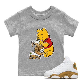 Jordan Retro 13 Wheat Sneaker Matching Tee Love Honey Sneaker Tees Air Jordan 13 Wheat Sneaker Release Tees Kids Shirts Heather Grey 1
