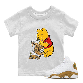 Jordan Retro 13 Wheat Sneaker Matching Tee Love Honey Sneaker Tees Air Jordan 13 Wheat Sneaker Release Tees Kids Shirts White 1