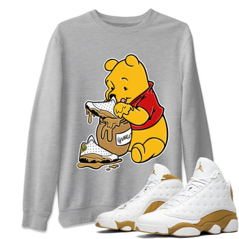 Jordan Retro 13 Wheat Sneaker Matching Tee Love Honey Sneaker Tees Air Jordan 13 Wheat Sneaker Release Tees Unisex Shirts Heather Grey 1