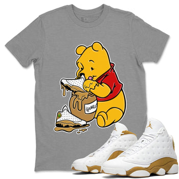 Jordan Retro 13 Wheat Sneaker Matching Tee Love Honey Sneaker Tees Air Jordan 13 Wheat Sneaker Release Tees Unisex Shirts Heather Grey 1