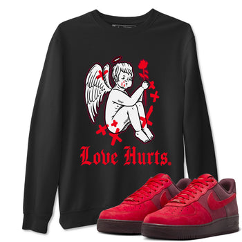 AF1 Layers Of Love Shirt To Match Jordans Love Hurts Streetwear Fashion Air Force 1 Layers Of Love Valentine's Day Design Tee SNRT Sneaker Release Tees unisex cotton Black 1 crew neck shirt