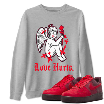 AF1 Layers Of Love Shirt To Match Jordans Love Hurts Streetwear Fashion Air Force 1 Layers Of Love Valentine's Day Design Tee SNRT Sneaker Release Tees unisex cotton Heather Grey 1 crew neck shirt