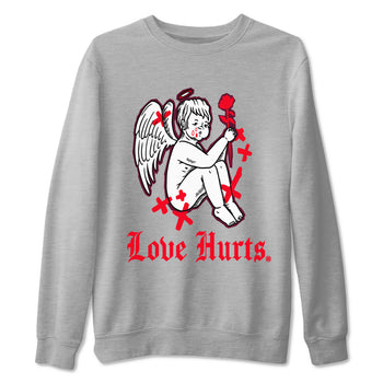 AF1 Layers Of Love Shirt To Match Jordans Love Hurts Streetwear Fashion Air Force 1 Layers Of Love Valentine's Day Design Tee SNRT Sneaker Release Tees unisex cotton Heather Grey 2 crew neck shirt
