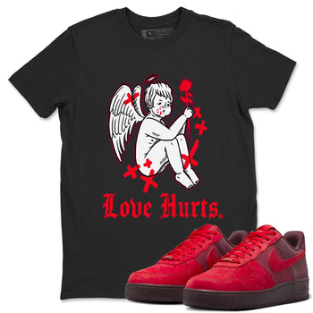 AF1 Layers Of Love Shirt To Match Jordans Love Hurts Streetwear Fashion Air Force 1 Layers Of Love Valentine's Day Design Tee SNRT Sneaker Release Tees unisex cotton Black 1 crew neck shirt