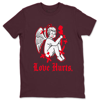AF1 Layers Of Love Shirt To Match Jordans Love Hurts Streetwear Fashion Air Force 1 Layers Of Love Valentine's Day Design Tee SNRT Sneaker Release Tees unisex cotton Maroon 2 crew neck shirt