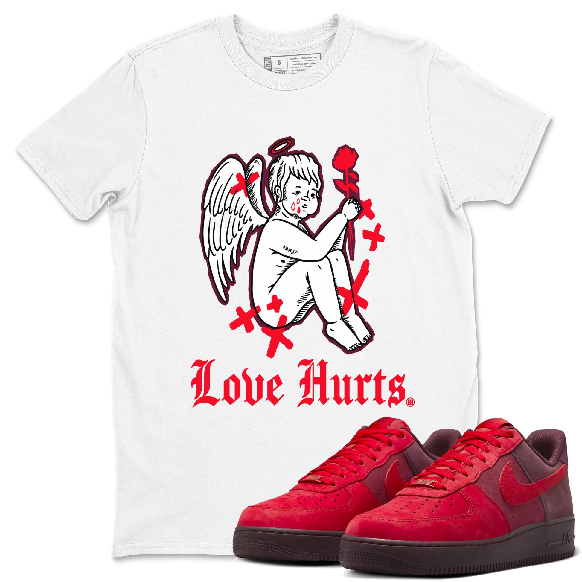 AF1 Layers Of Love Shirt To Match Jordans Love Hurts Streetwear Fashion Air Force 1 Layers Of Love Valentine's Day Design Tee SNRT Sneaker Release Tees unisex cotton White 1 crew neck shirt