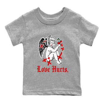 Jordan 12 Cherry shirt to match jordans Love Hurts sneaker release tees Air Jordan 12 Cherry SNRT Sneaker Tees Baby Toddler Heather Grey 2 T-Shirt