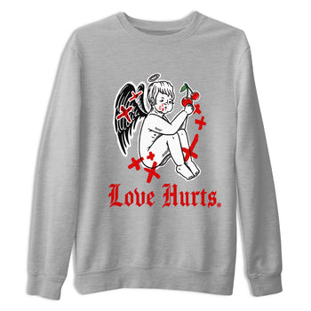 Jordan 12 Cherry shirt to match jordans Love Hurts sneaker release tees Air Jordan 12 Cherry SNRT Sneaker Tees Unisex Streetwear Clothing Heather Grey 2 T-Shirt